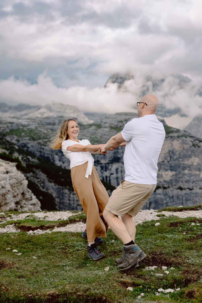 engagement photoshoot in the Dolomites