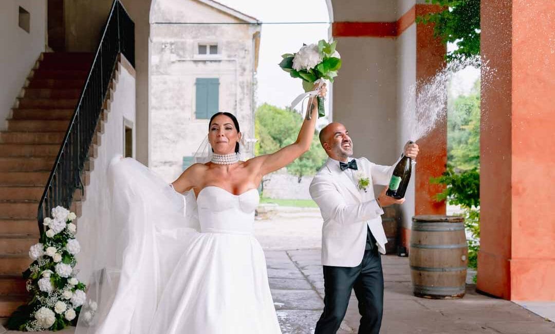 Black and White Wedding at Villa Brandolini