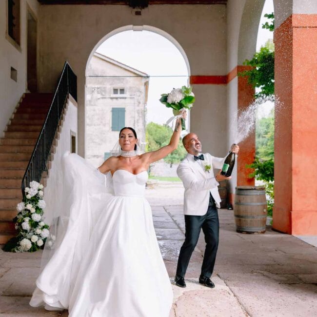 Black and White Wedding at Villa Brandolini